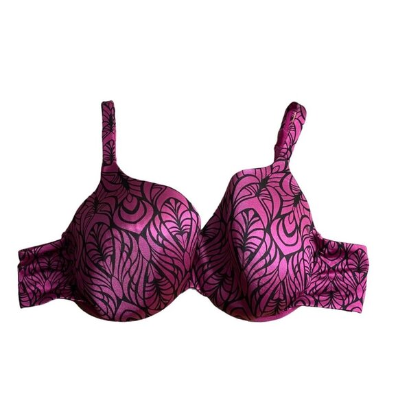 Addition Elle Women's Pink Patterned Lightly Lined Bra - Picture 1 of 4